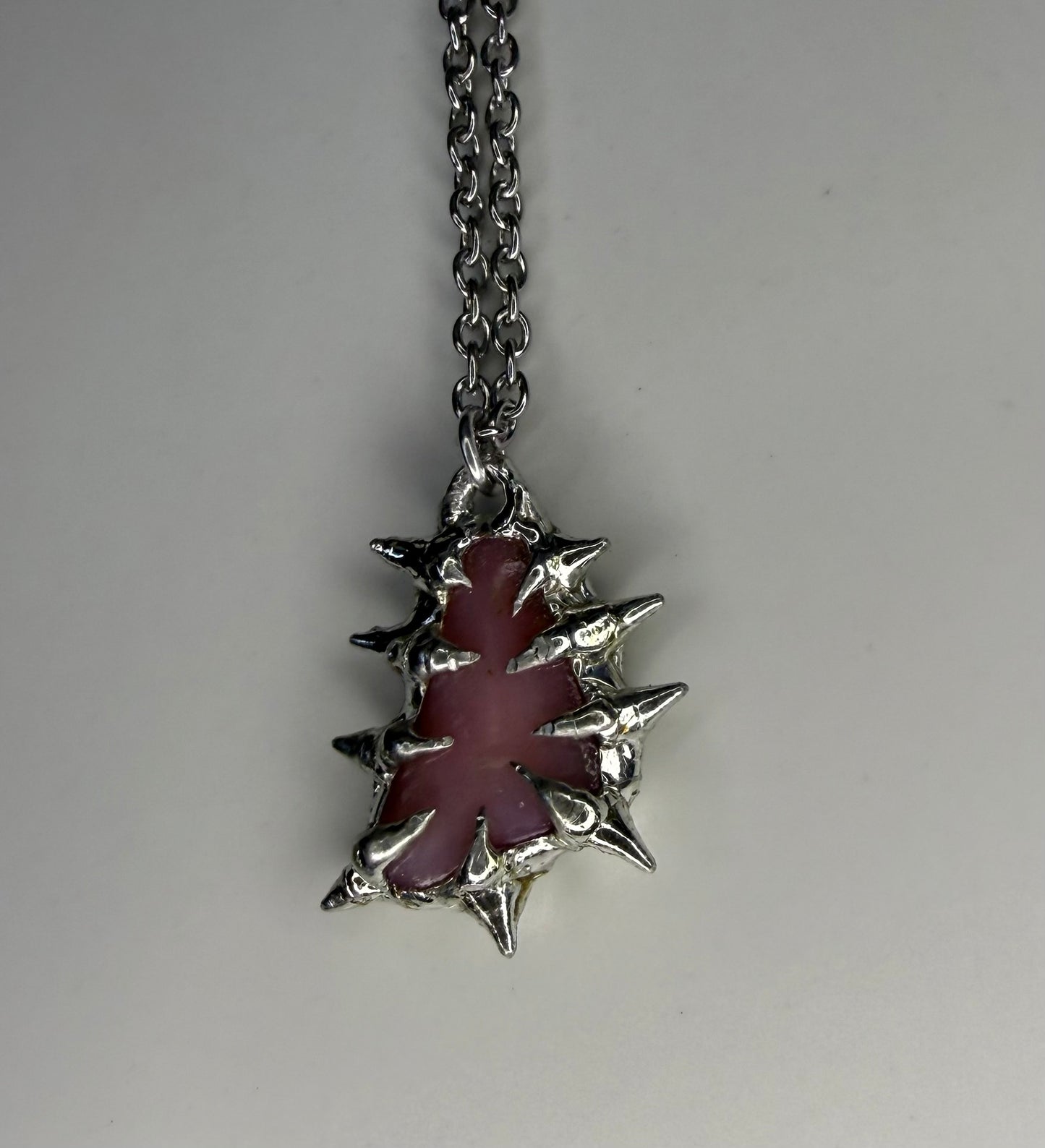 Spiked Rhodonite Necklace