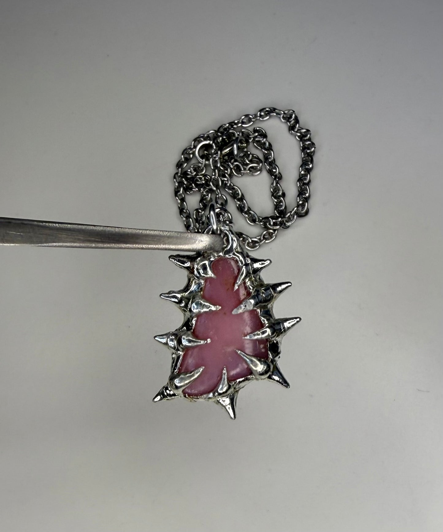 Spiked Rhodonite Necklace