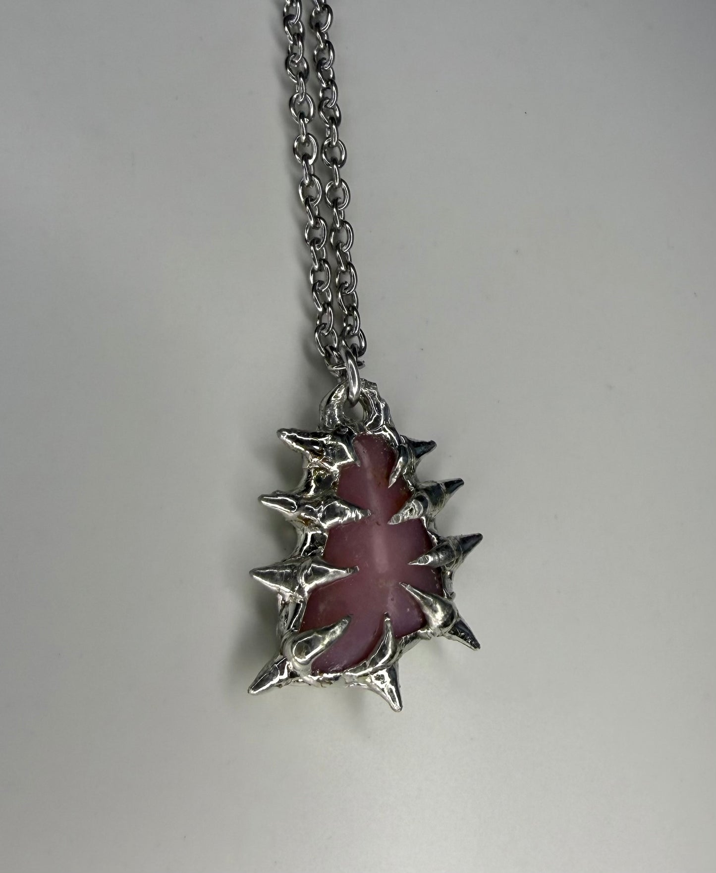 Spiked Rhodonite Necklace