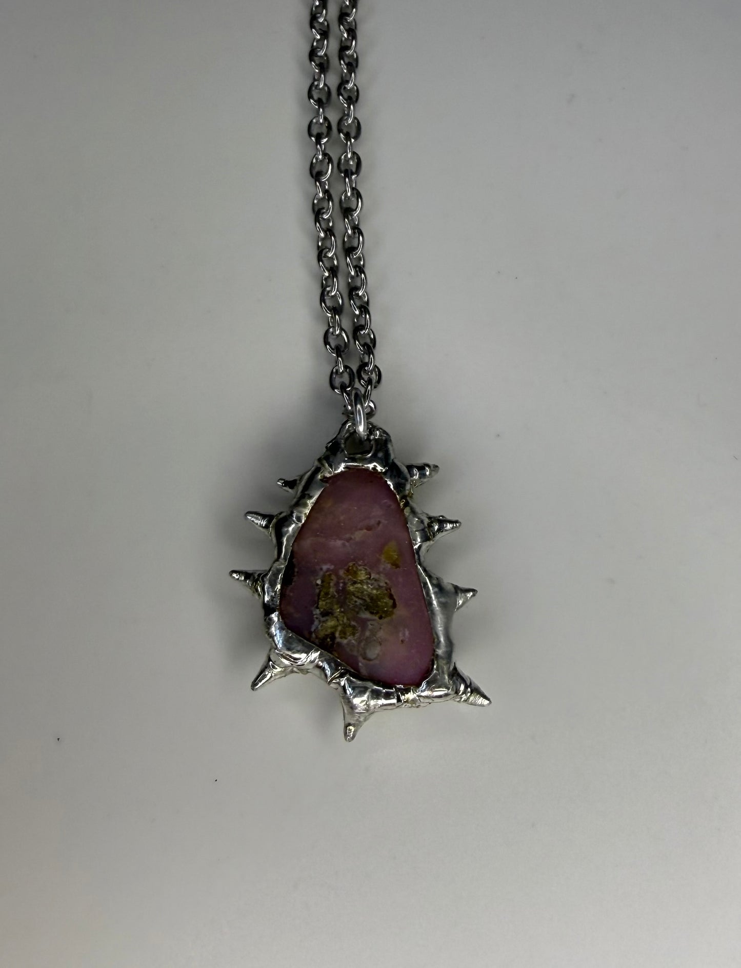 Spiked Rhodonite Necklace