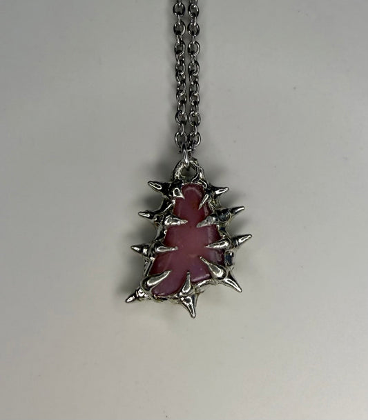 Spiked Rhodonite Necklace