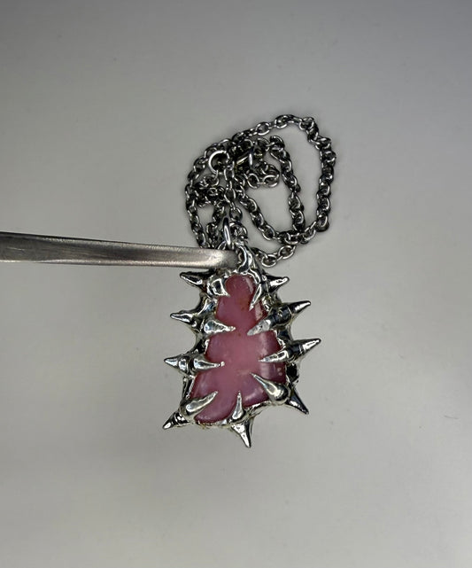 Spiked Rhodonite Necklace