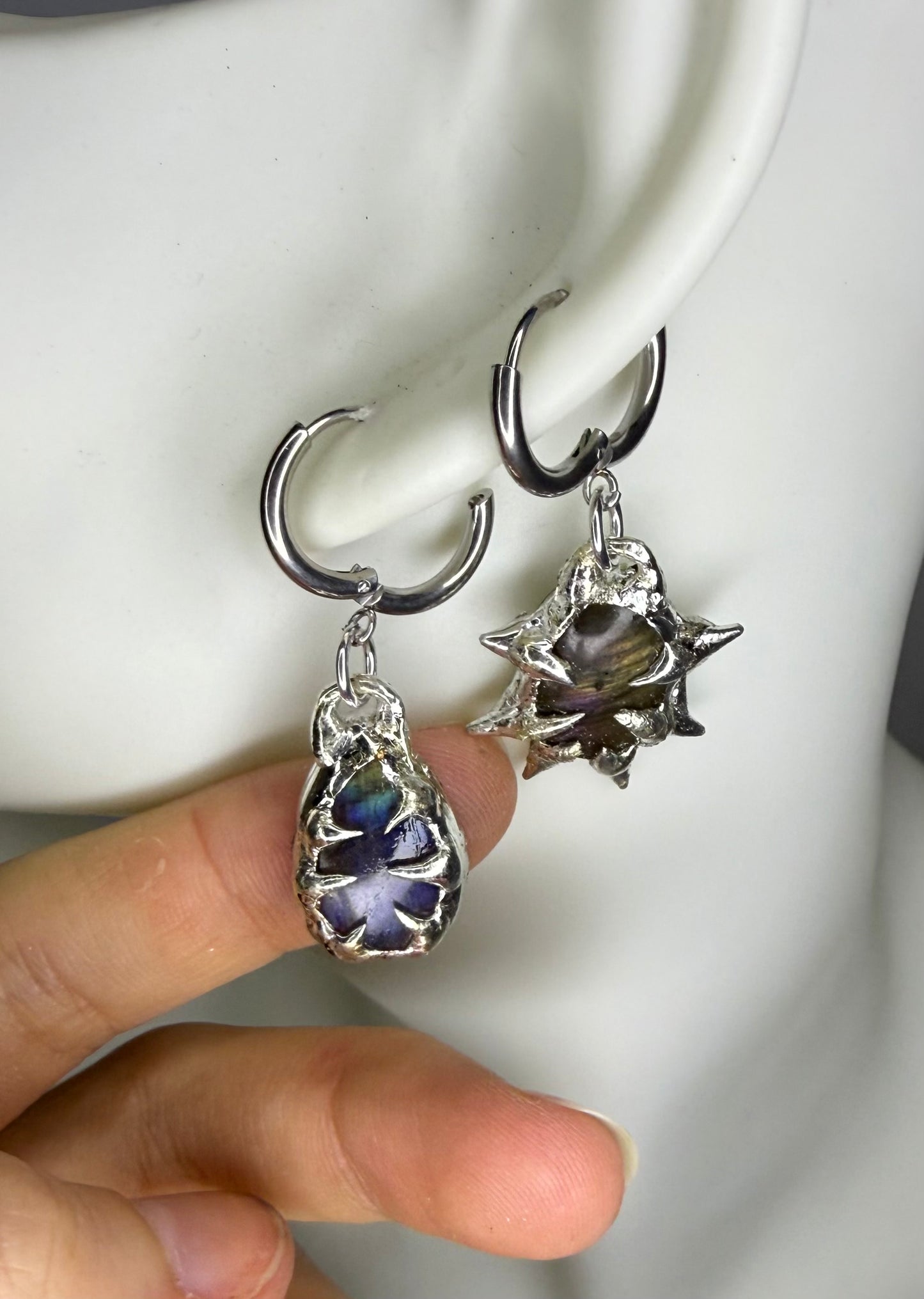 Mismatched Labradorite Earrings