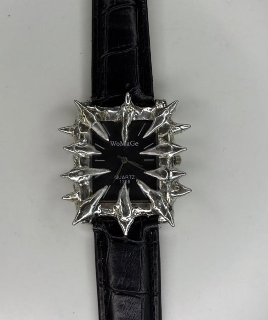 Black Faux Leather Watch
